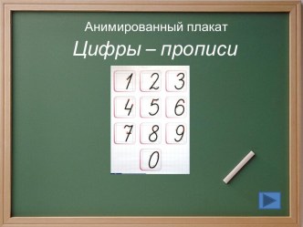 Анимированный плакат. Цифры – прописи