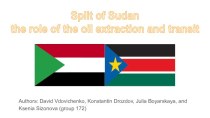 Split of Sudan the role of oil extraction and transit