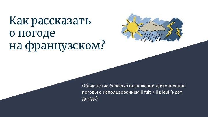 Как рассказать о погоде на французском?Объяснение базовых выражений для описания погоды с