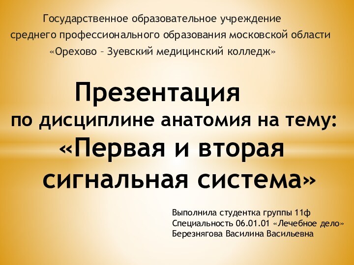 Государственное образовательное учреждение среднего профессионального образования московской