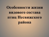 Особенности жизни видового состава птиц Несвижского района