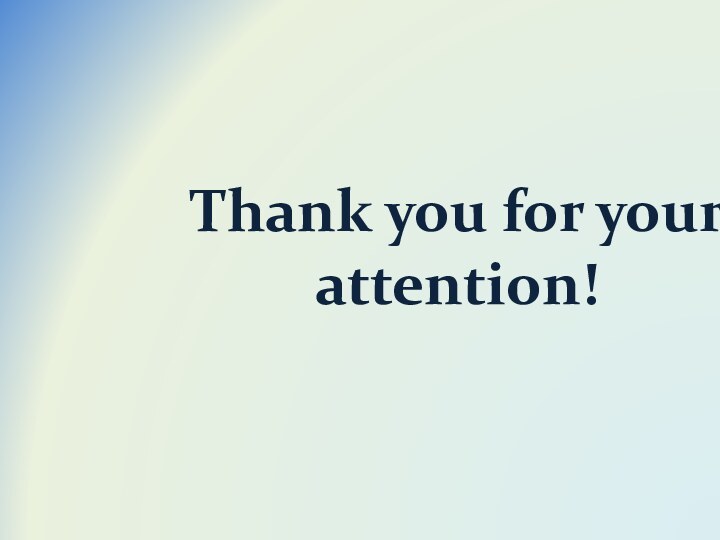 Thank you for your attention!