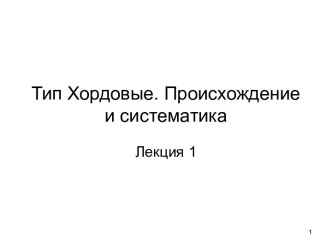 Тип Хордовые. Происхождение и систематика