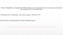 Разработка, внедрение web-сайта и его продвижение в поисковых системах на примере ИП Русский лес