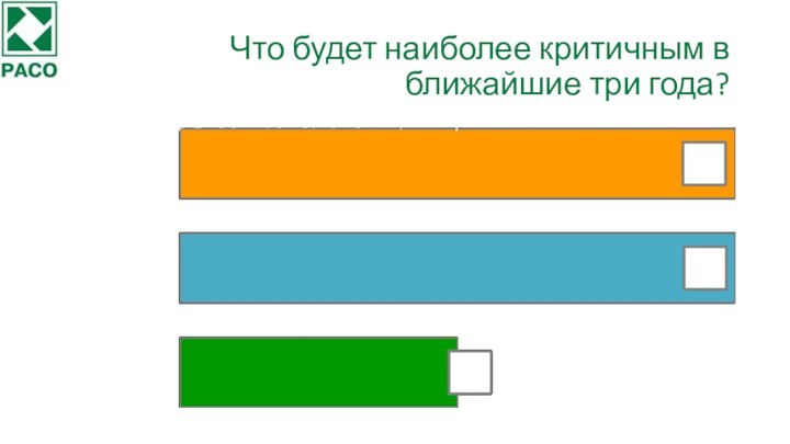 Что будет наиболее критичным в ближайшие три года?