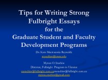 Tips for Writing Strong Fulbright Essays for the Graduate Student and Faculty Development Programs