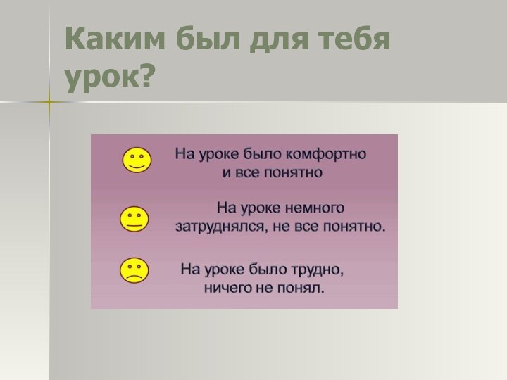 Каким был для тебя урок?