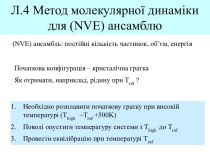 Метод молекулярної динаміки для (NVE) ансамблю