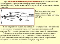 Автоматическое сопровождение электромагнитного луча вокруг электрической оси антенны