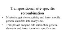 Transpositional site-specific recombination