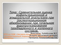 Сравнительная оценка инфильтрационной и эпидуральной анальгезии при послеоперационном обезболивании суставов