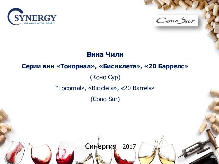 Синергия - 2017Вина Чили Серии вин «Токорнал», «Бисиклета», «20 Баррелс» (Коно