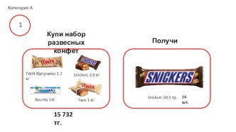 Акция. Набор развесных конфет Twix, Snickers, Milky Way + подарок