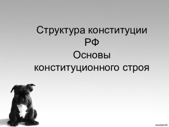 Структура конституции РФ. Основы конституционного строя