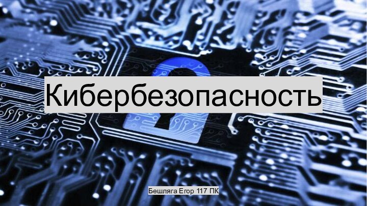 КибербезопасностьБешляга Егор 117 ПК