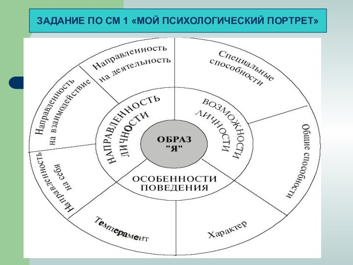 Психологическая структура личности:ЗАДАНИЕ ПО СМ 1 «МОЙ ПСИХОЛОГИЧЕСКИЙ ПОРТРЕТ»