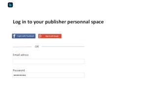 Log in to your publisher personnal spaceved