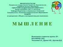 Мышление. Основные функции мышления