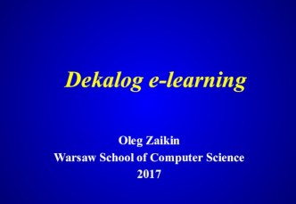 Dekalog e-learning