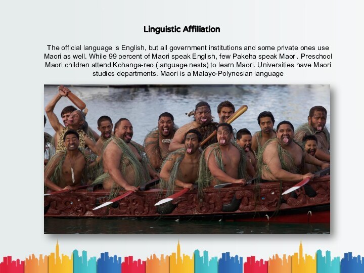 Linguistic AffiliationThe official language is English, but all government institutions and