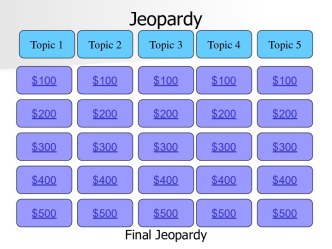 Jeopardy. Game