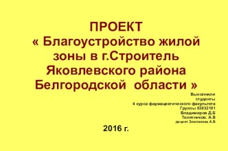 Благоустройство жилой зоны в г.Строитель Белгородской области