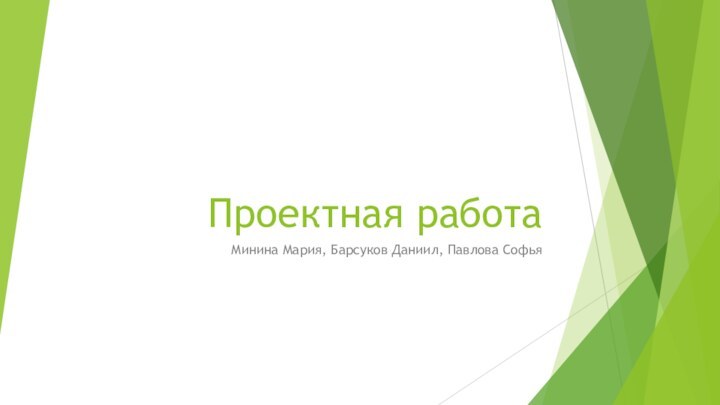 Проектная работаМинина Мария, Барсуков Даниил, Павлова Софья