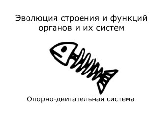 Эволюция строения и функций органов и их систем. Опорно-двигательная система