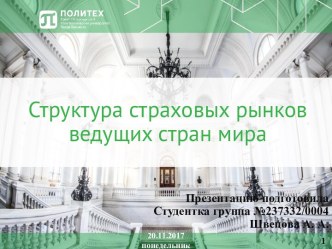 Структура страховых рынков ведущих стран мира