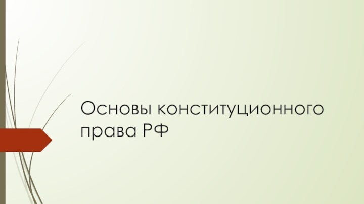 Основы конституционного права РФ