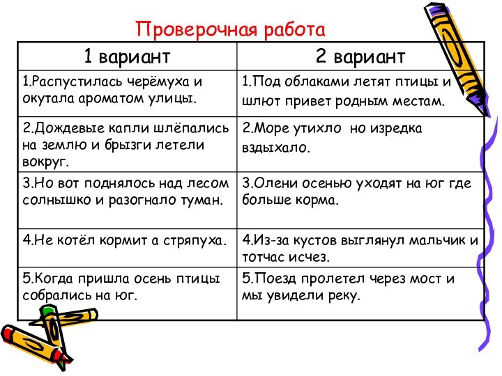 Проверочная работа