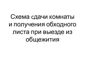 Схема cдачи комнаты и получения обходного листа при выезде из общежития