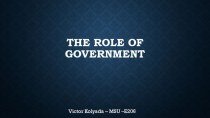 The role of government