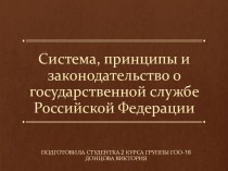 Система, принципы и законодательство о государственной службе РФ