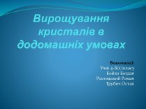 Вирощування кристалів в додомашніх умовах