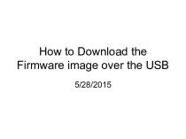How to Download the Firmware image over the USB