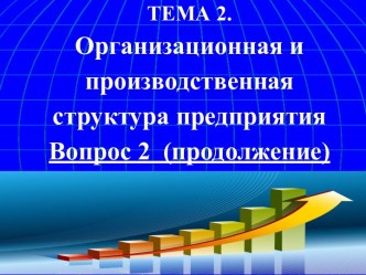 Организационная и производственная структура предприятия. Вопрос 2 (продолжение)