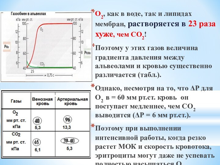 О2, как в воде, так и липидах мембран, растворяется в 23 раза