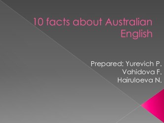 10 facts about Australian English