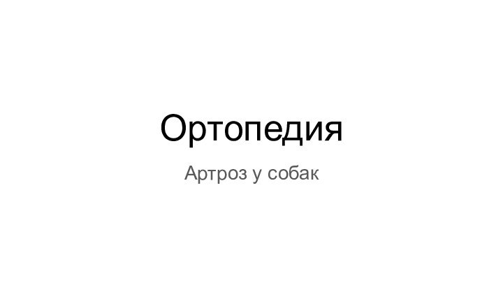 ОртопедияАртроз у собак