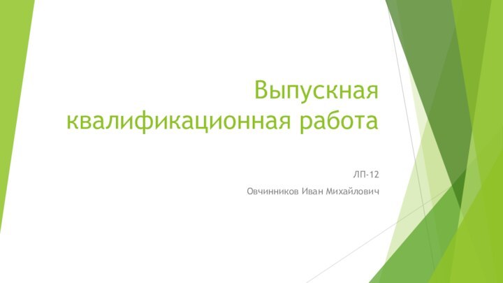 Выпускная квалификационная работа ЛП-12 Овчинников Иван Михайлович