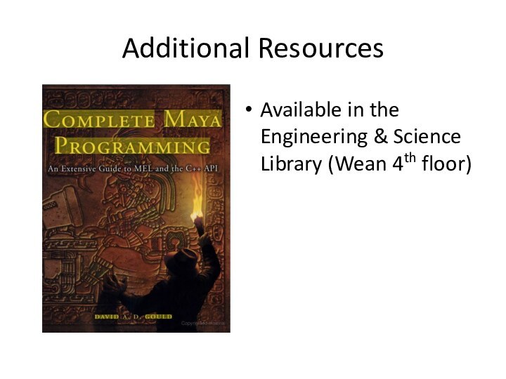 Additional ResourcesAvailable in the Engineering & Science Library (Wean 4th floor)