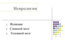 Неврология. Функции. Спинной мозг. Головной мозг