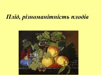 Плід, різноманітність плодів