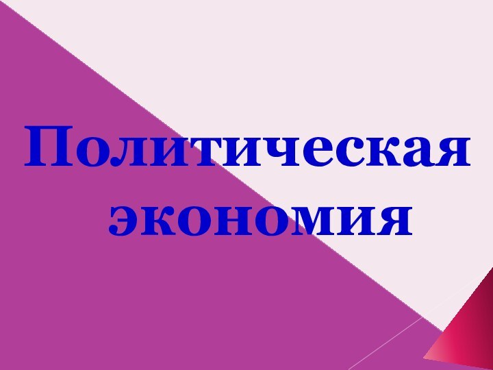 Политическая экономия