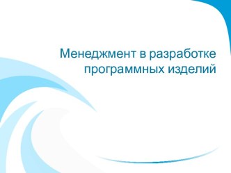 Менеджмент в разработке программных изделий. (Тема 4)