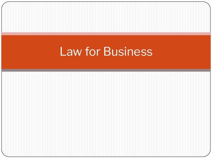 Law for Business