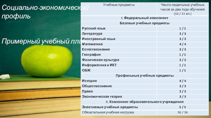 Социально-экономический профильПримерный учебный план