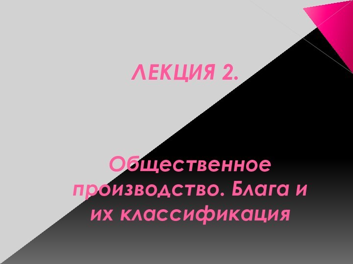 Л	ЕКЦИЯ 2.Общественное производство. Блага и их классификация