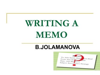 Writing a memo